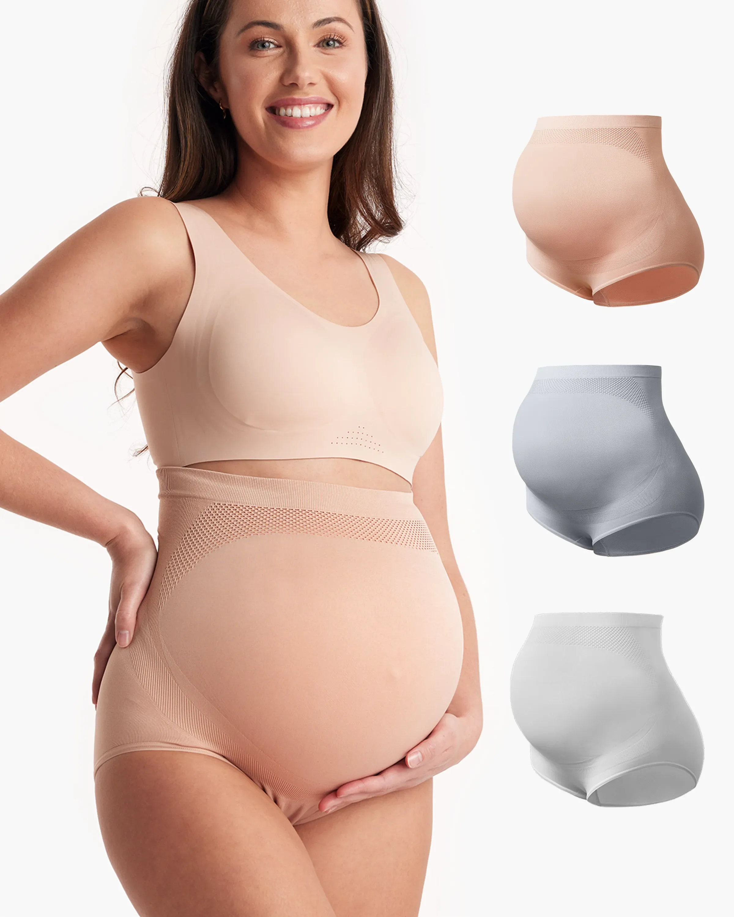 Hohe Taillenschwangerschaft nahtloser weicher Bauchstützhaufen - 3 Pack - Image 35