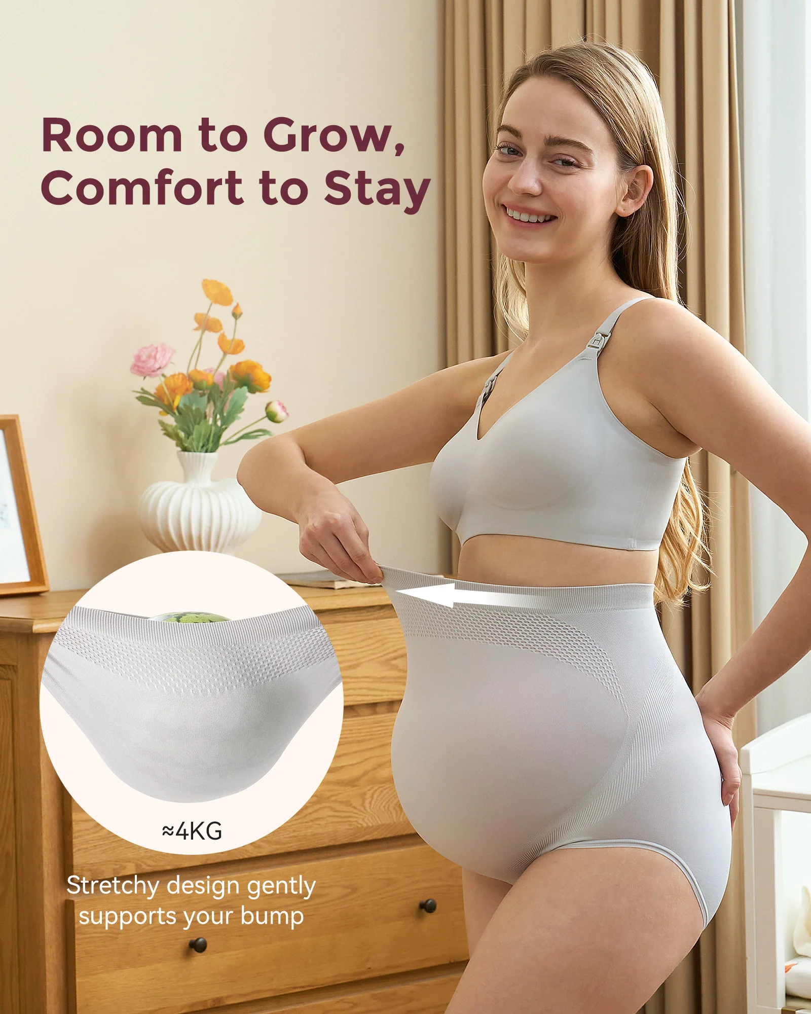 Hohe Taillenschwangerschaft nahtloser weicher Bauchstützhaufen - 3 Pack - Image 7