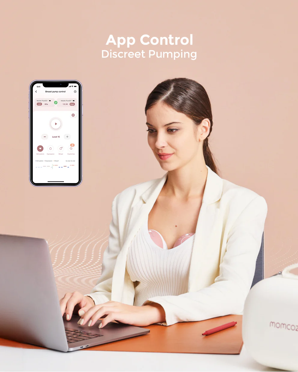 Momcozy Mobile Flow™ Freihändige Milchpumpe | M9 - Image 3