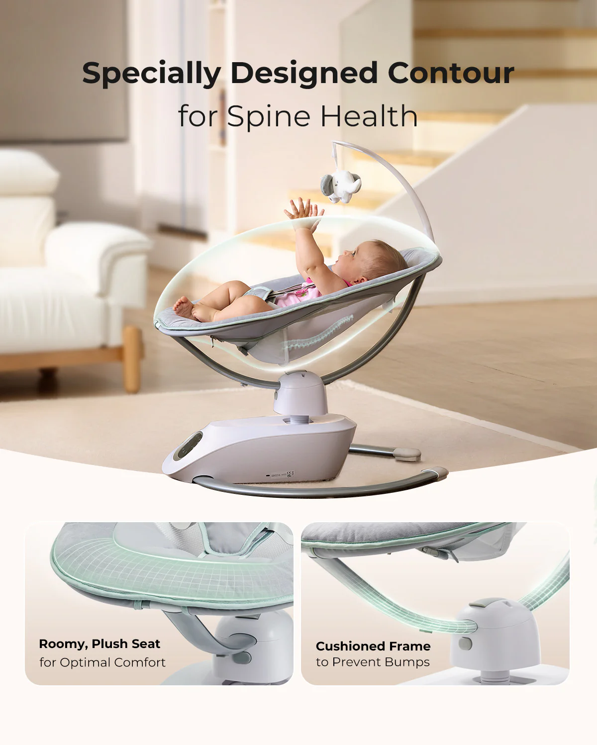 Momcozy CocoSway 3D-Motion Elektrische Babyschaukel - Image 4