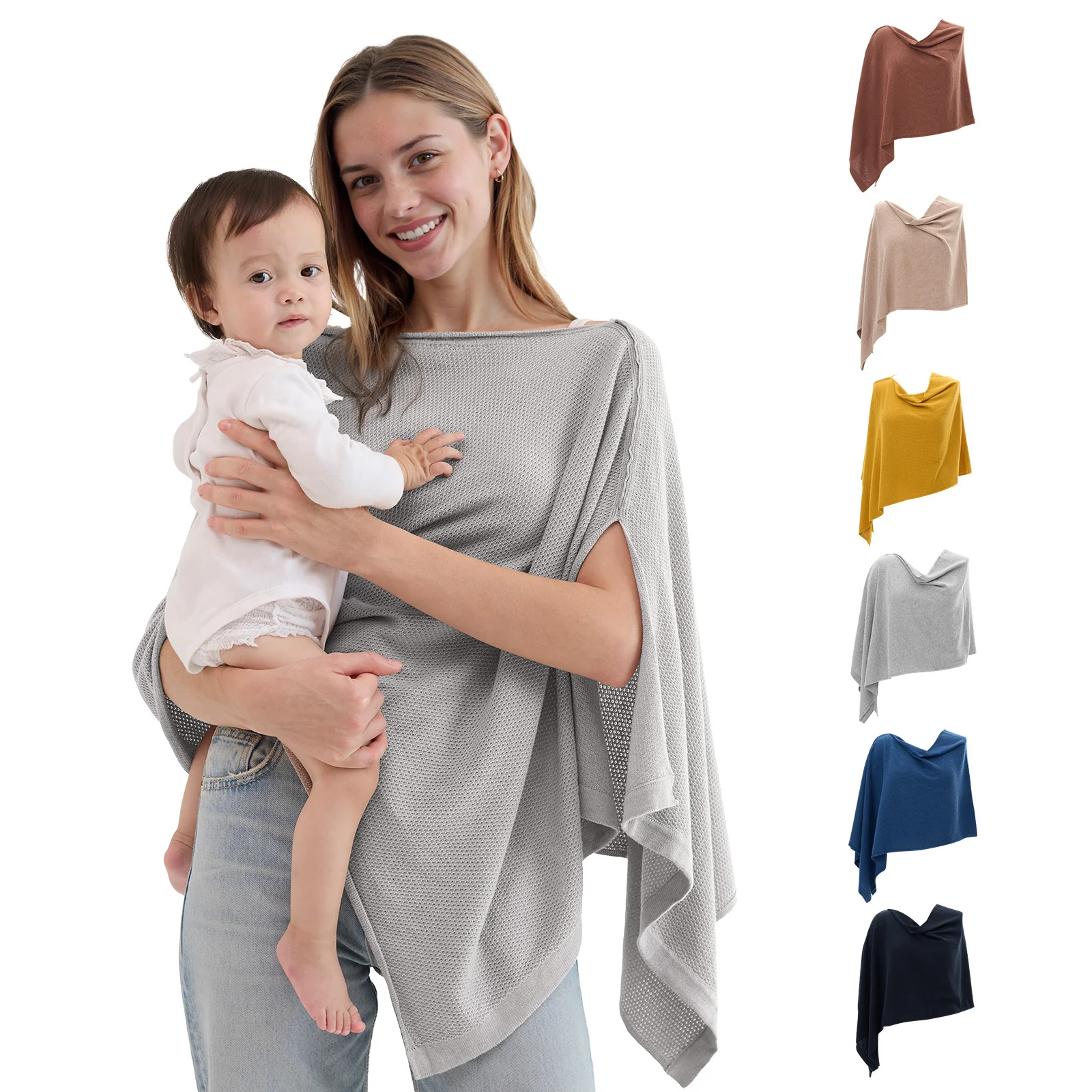 Momcozy Stilldecke – Weicher, atmungsaktiver und vielseitig verwendbarer Poncho - Image 17