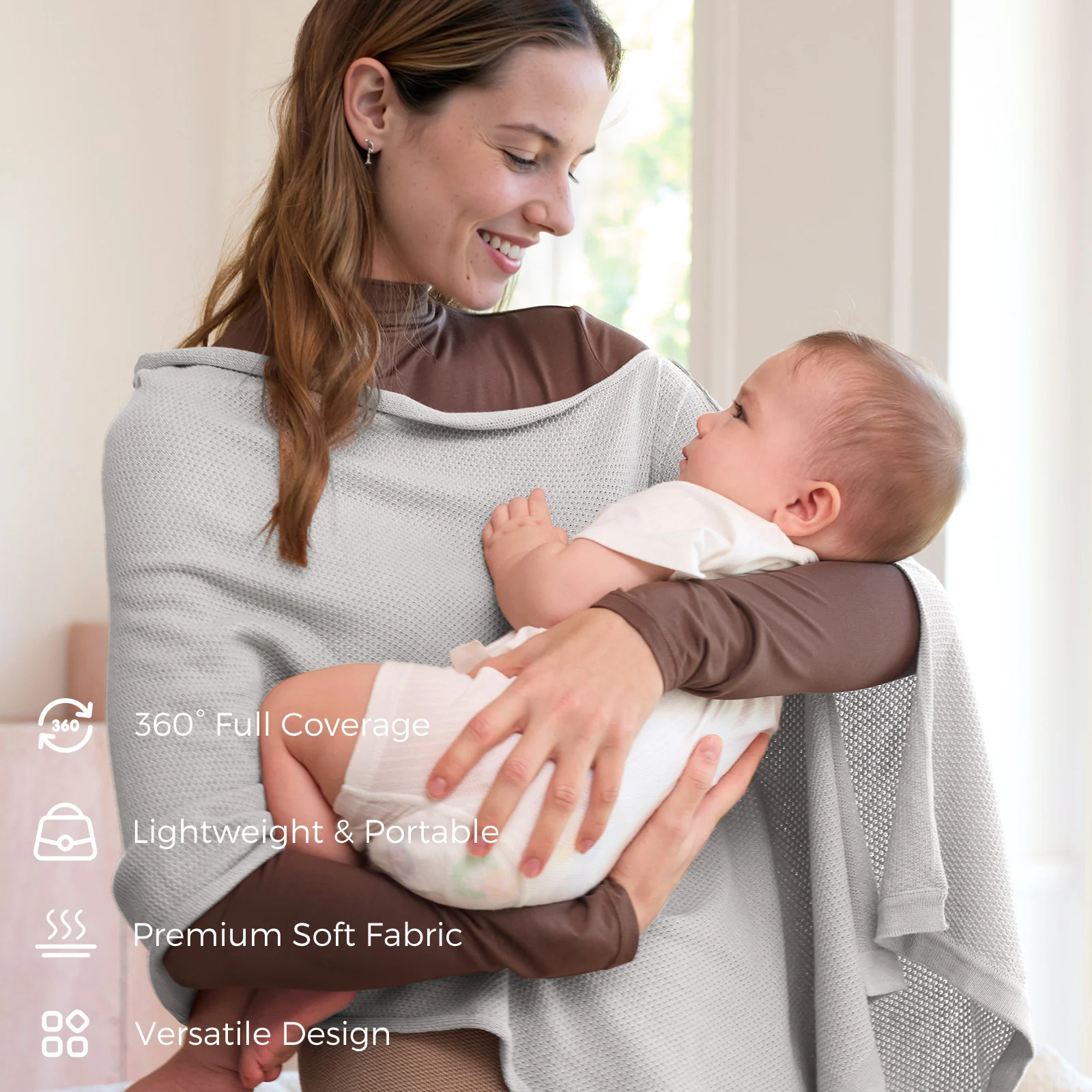 Momcozy Stilldecke – Weicher, atmungsaktiver und vielseitig verwendbarer Poncho - Image 20