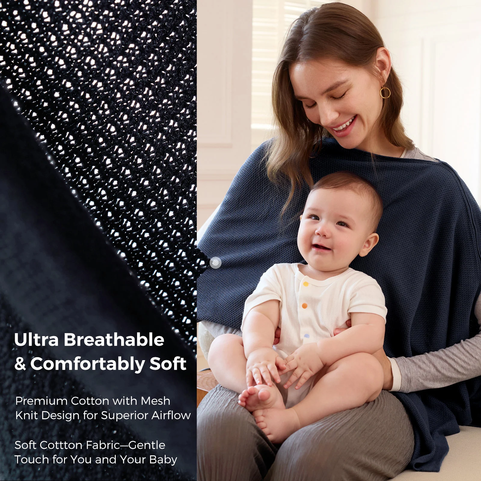 Momcozy Stilldecke – Weicher, atmungsaktiver und vielseitig verwendbarer Poncho - Image 28