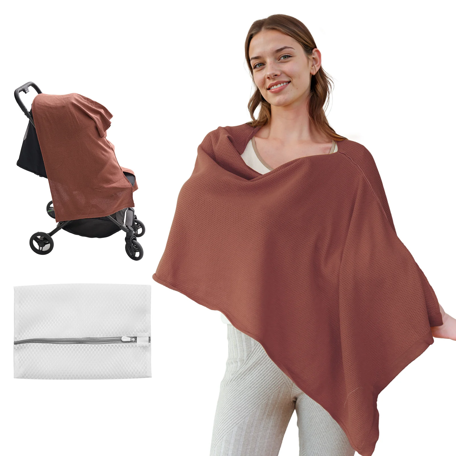 Momcozy Stilldecke – Weicher, atmungsaktiver und vielseitig verwendbarer Poncho - Image 3