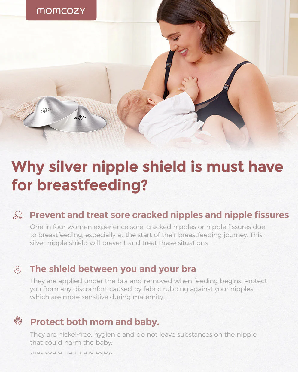 Momcozy Original 999 Silber Brustwarzenschilder - Image 6