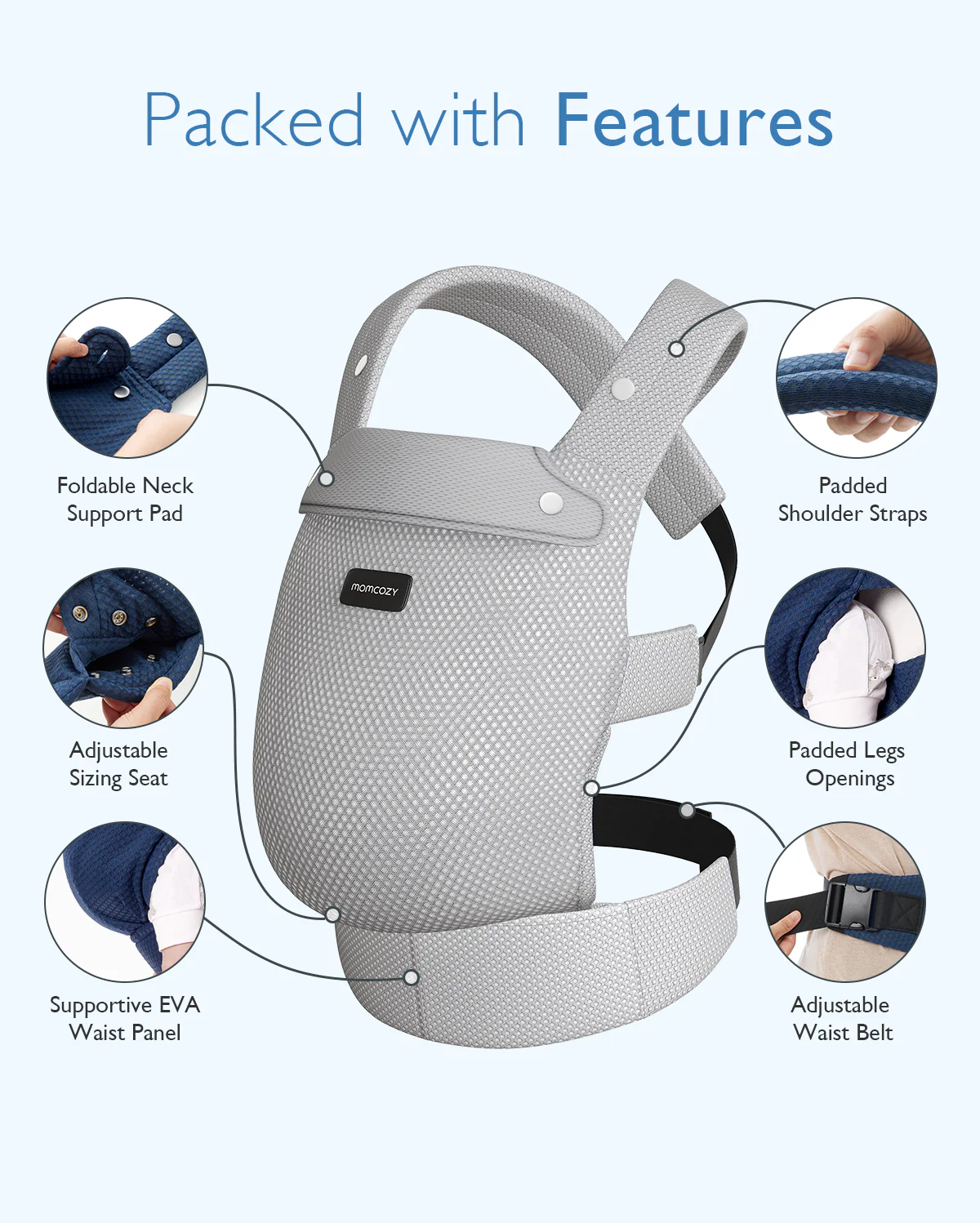 Momcozy PureHug Air Mesh Babytrage - Image 13