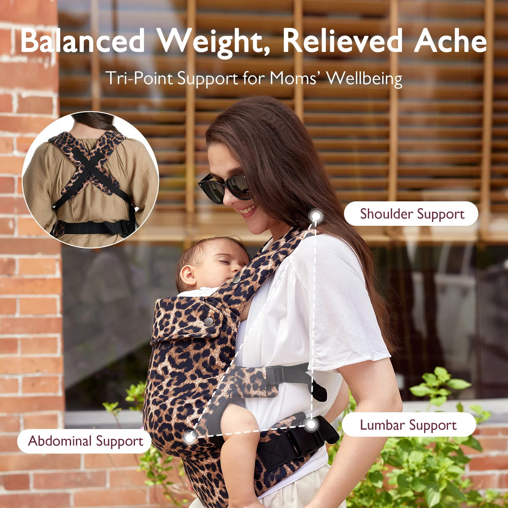 Momcozy PureHug Babytrage – Farbe Leopardenmuster - Image 4