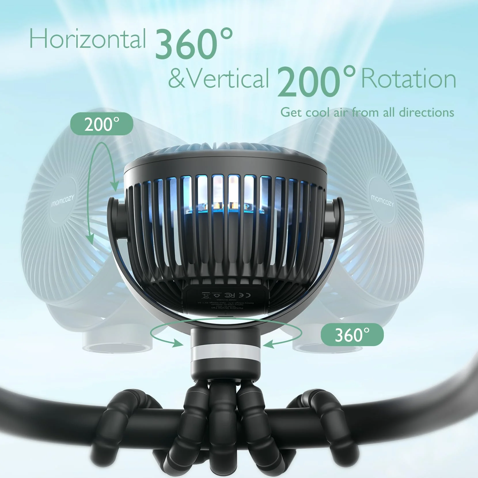 Wiederaufladbarer USB-Handventilator für die Reise - Image 12