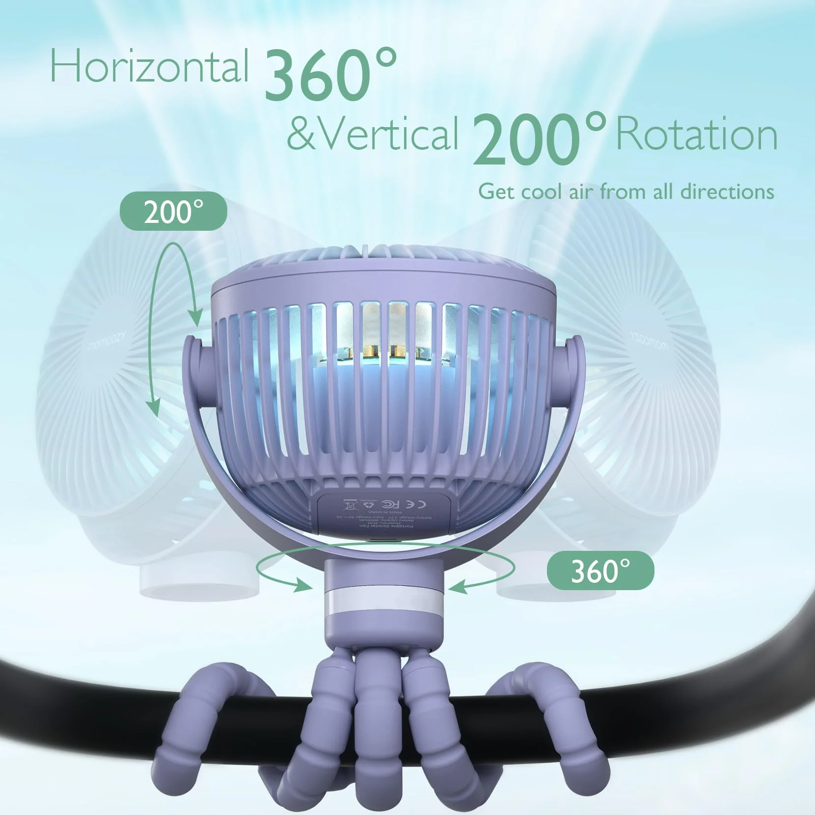 Wiederaufladbarer USB-Handventilator für die Reise - Image 20