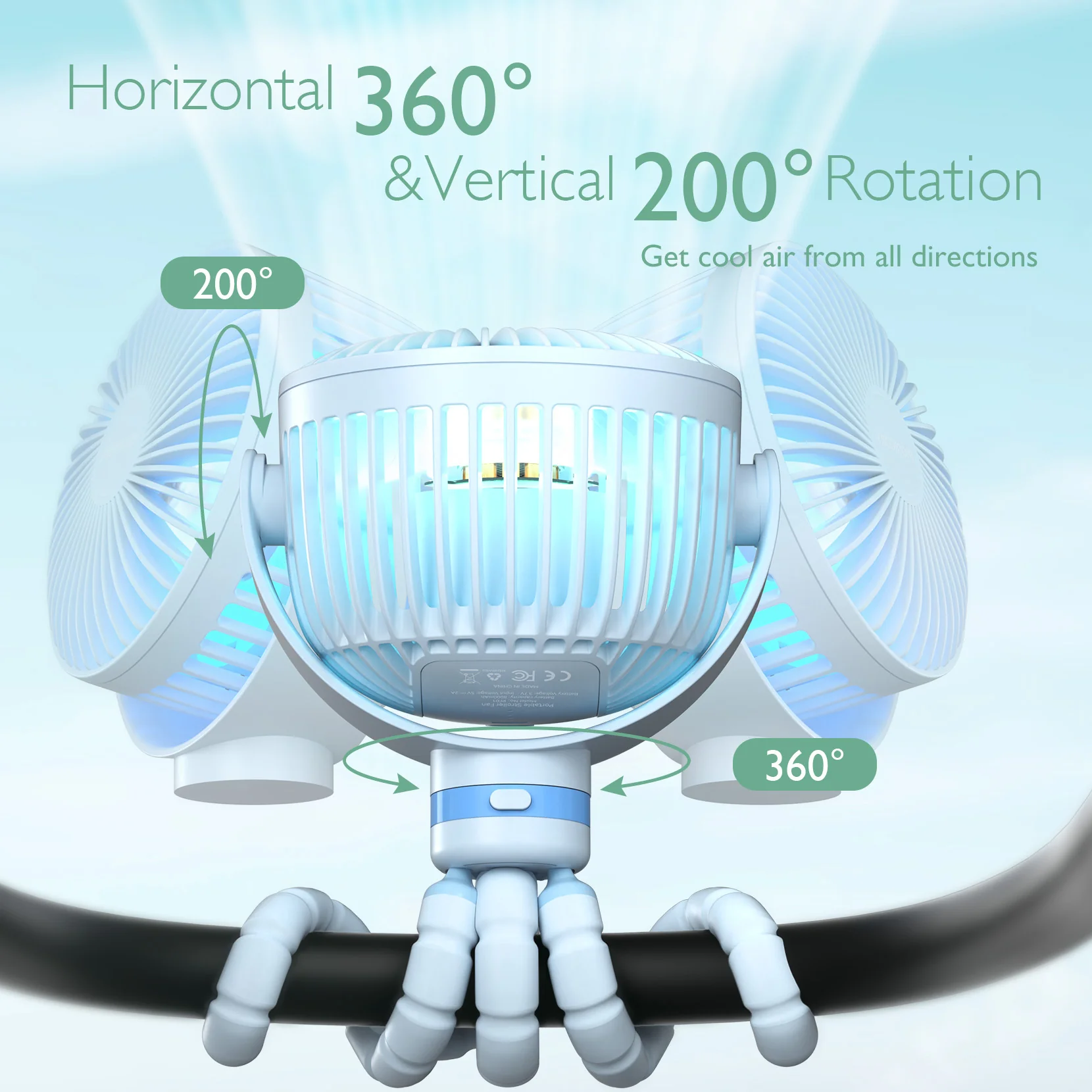 Wiederaufladbarer USB-Handventilator für die Reise - Image 40