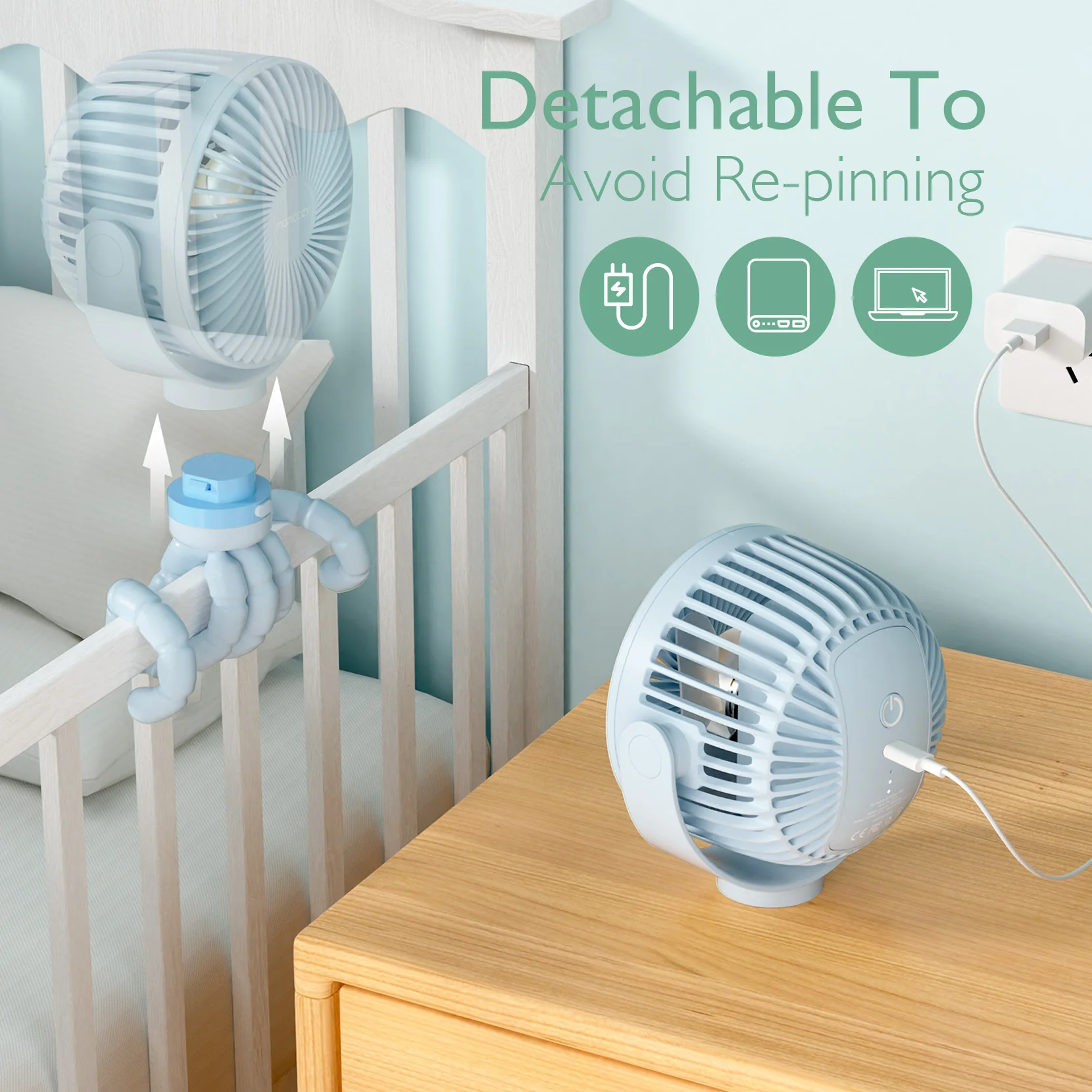 Wiederaufladbarer USB-Handventilator für die Reise - Image 42